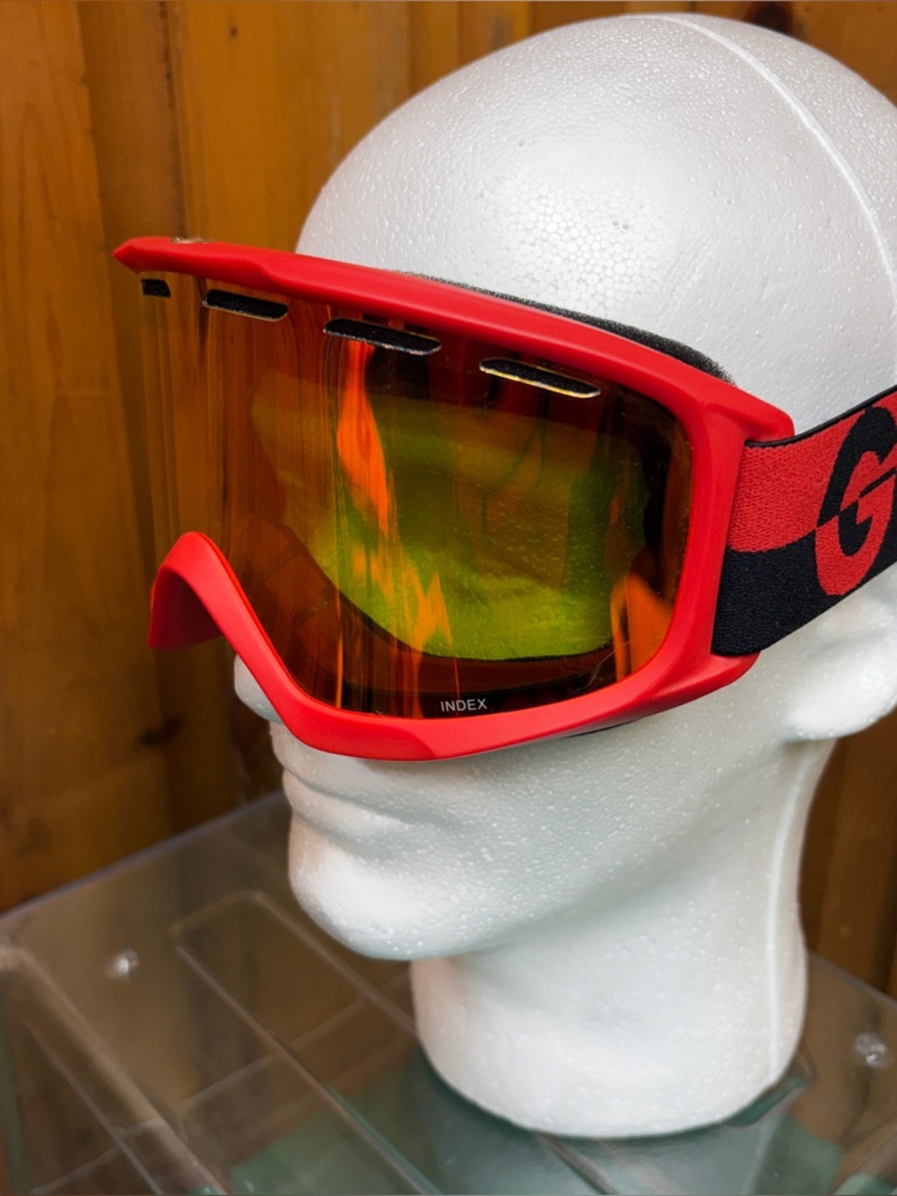 Giro INDEX OTG Ski Snow Goggles - Red Frame - Amber Lens - Over The Glasses  Fit